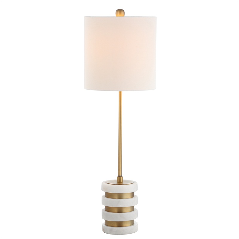 JY0105 28"H MARBLE AND METAL TABLE LAMP