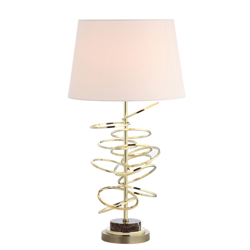 JY0108 28"H MARBLE AND METAL TABLE LAMP