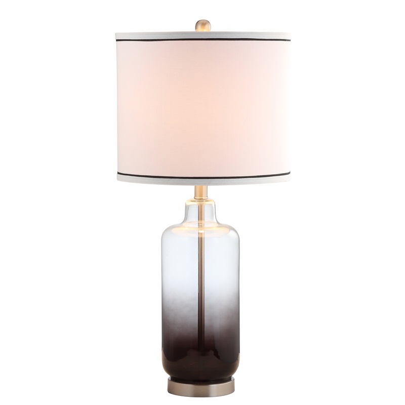 JY0117 28"H GLASS AND METAL TABLE LAMP